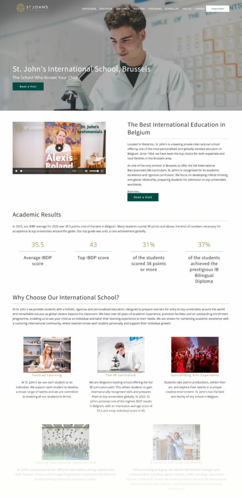 capture d'écran site web scolaire, exemple