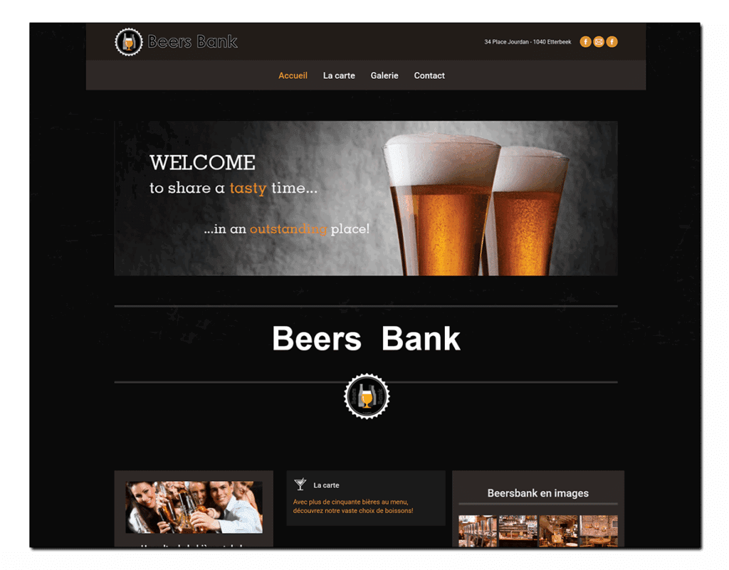 exemple de site internet - brasserie Beersbank